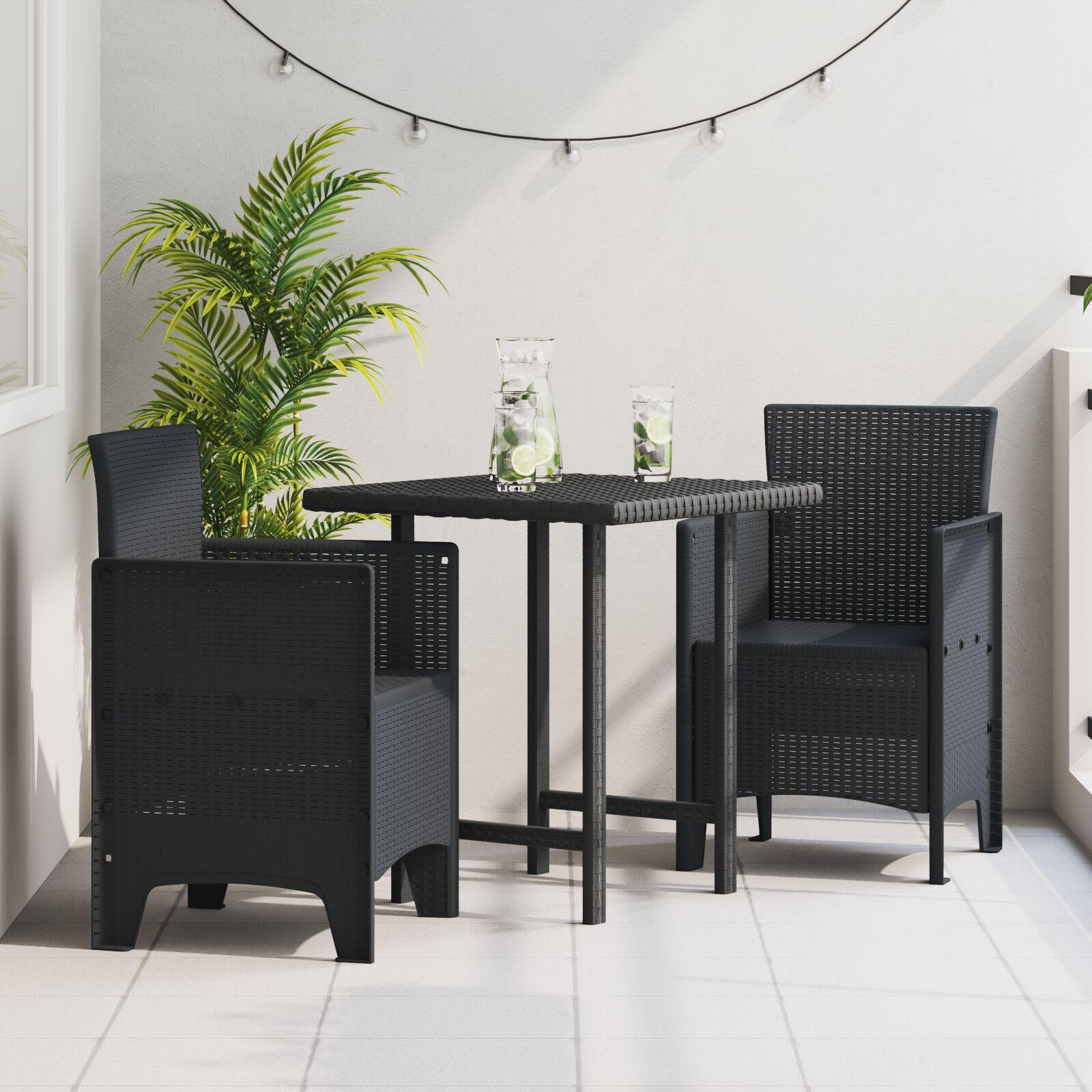 Have Stol 2 stk Antracit 53 x 49 x 85 cm PP