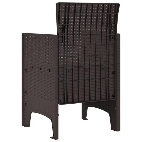 Havestole med Puder 2 stk Brun Poly Rattan
