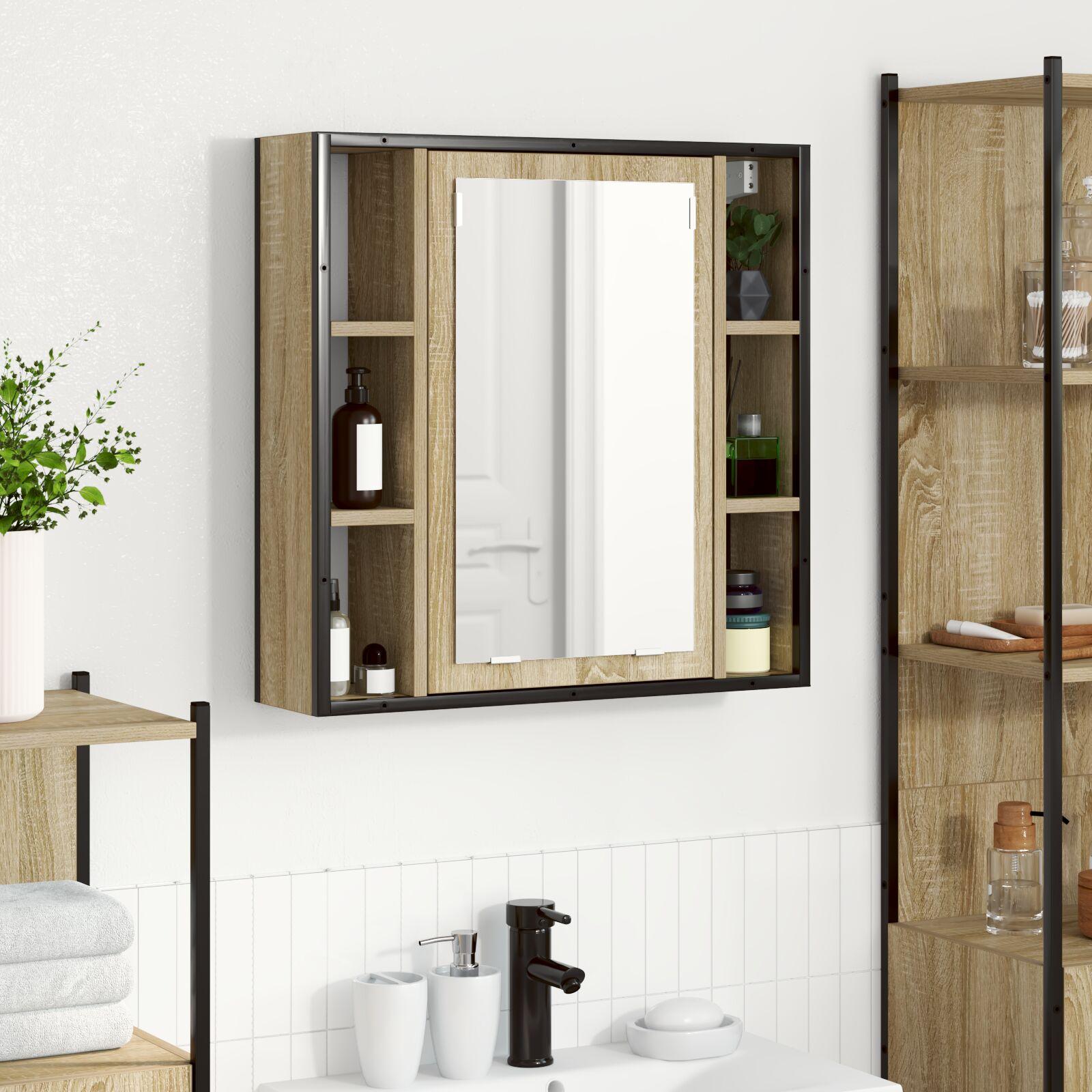 Badeværelses Vanity Enhed Lys Egetræ Spånplade Medium Opbevaring