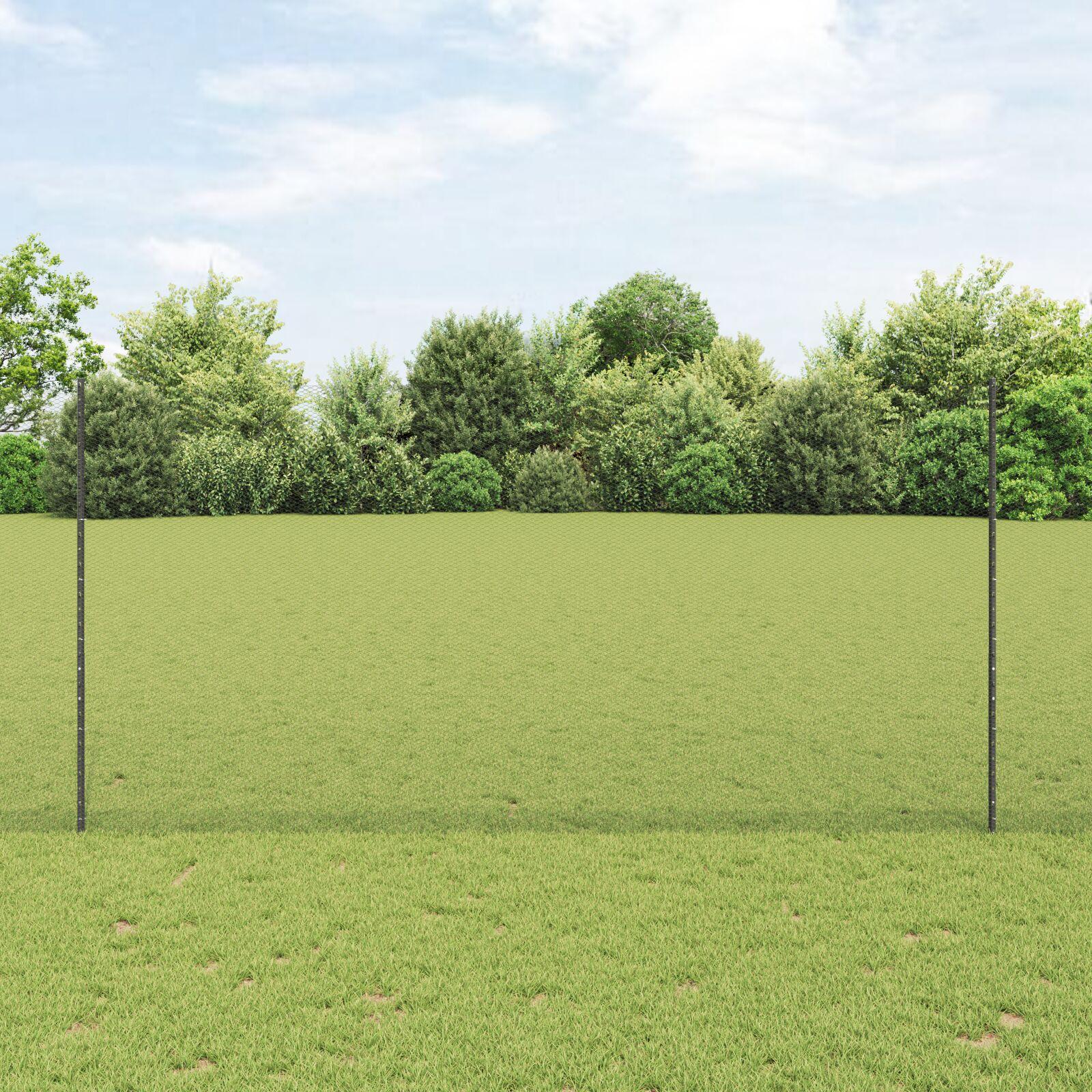 Svejset trÃ¥dhegn 50 Ã 1,6 m - PVC-belagt stÃ¥l, grÃ¥ mesh