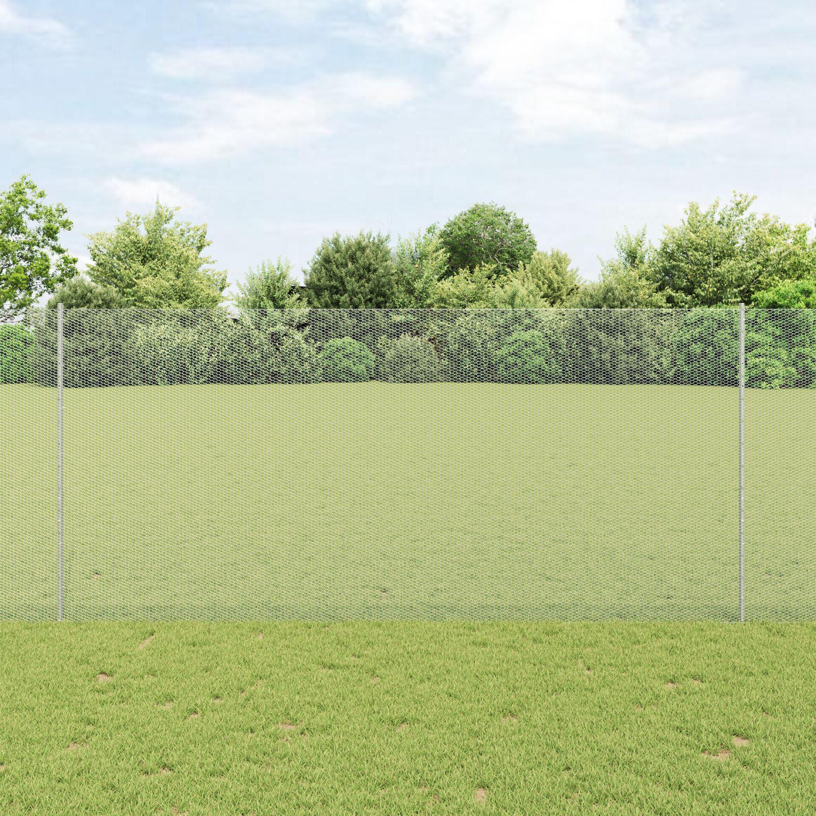 Hegn Spyd 10 stk U-Channel 140 cm Galvaniseret Stål, Sekskantet Hegn 1,4x10 m Galvaniseret Stål