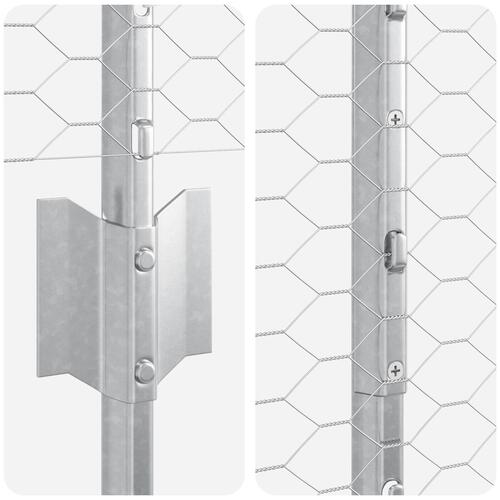 Hegn Spyd 10 stk U-Channel 140 cm Galvaniseret Stål, Sekskantet Hegn 1,4x10 m Galvaniseret Stål
