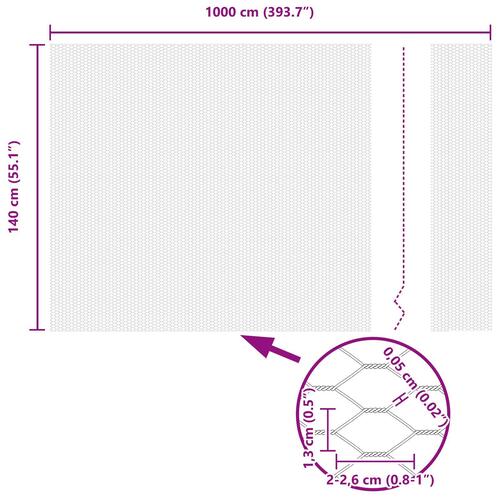 Hegn Spyd 10 stk U-Channel 140 cm Galvaniseret Stål, Sekskantet Hegn 1,4x10 m Galvaniseret Stål