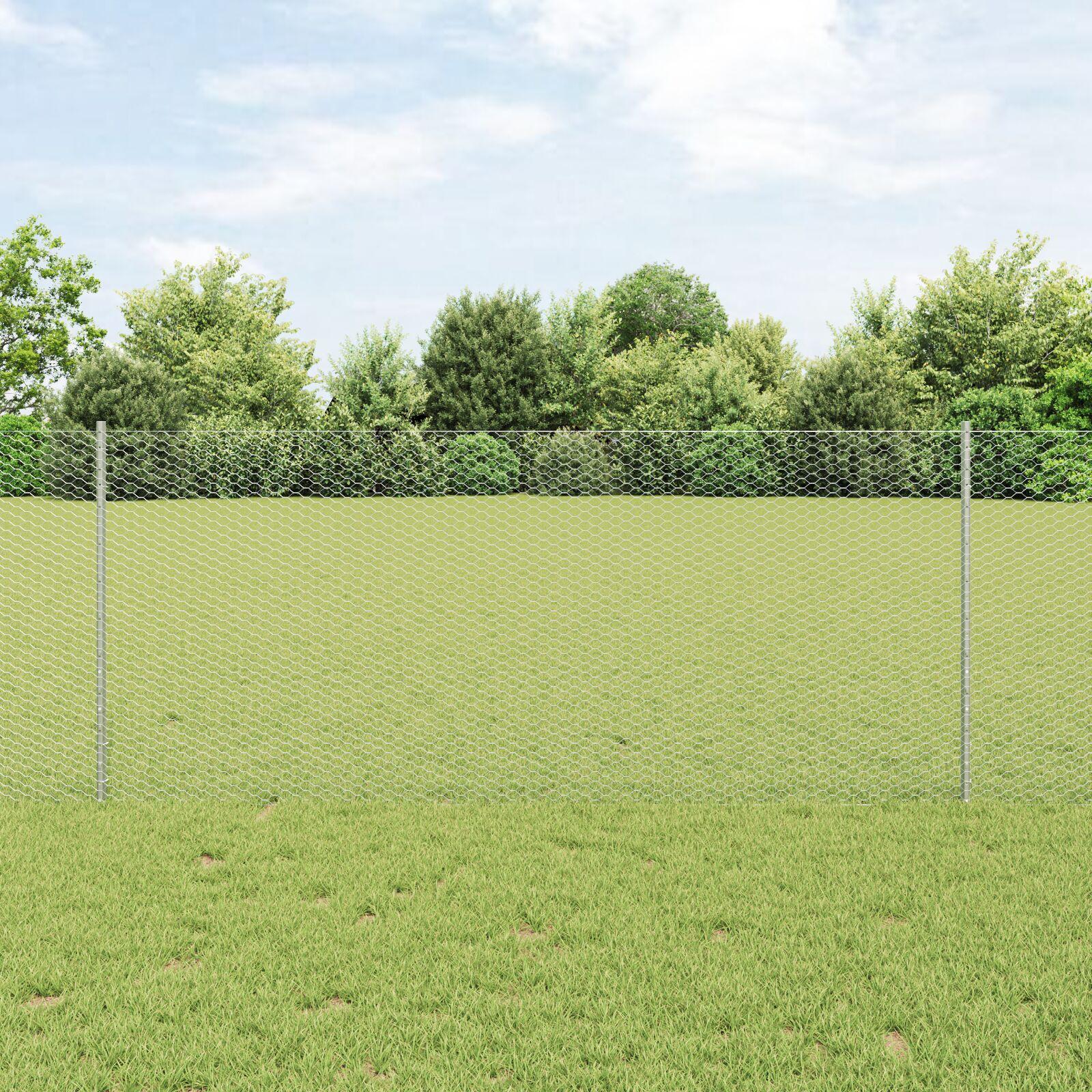 Svejset trådhegn 100 x 1 m - hot-dip galvaniseret stål, sølv