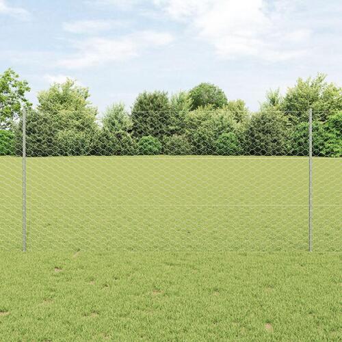 Hegn Spyd 22 stk U-Kanal 120 cm Galvaniseret Stål, Hexagon Hegn 1,2x100 m Galvaniseret Stål