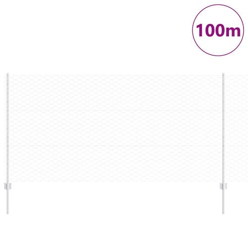 Hegn Spyd 22 stk U-Kanal 120 cm Galvaniseret Stål, Hexagon Hegn 1,2x100 m Galvaniseret Stål