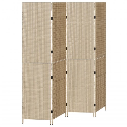 Rumdelere Beige Rattan Høj Sammenfoldelig Rumdeler