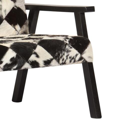 2-personers sofa i ægte gedeskind hvid og sort
