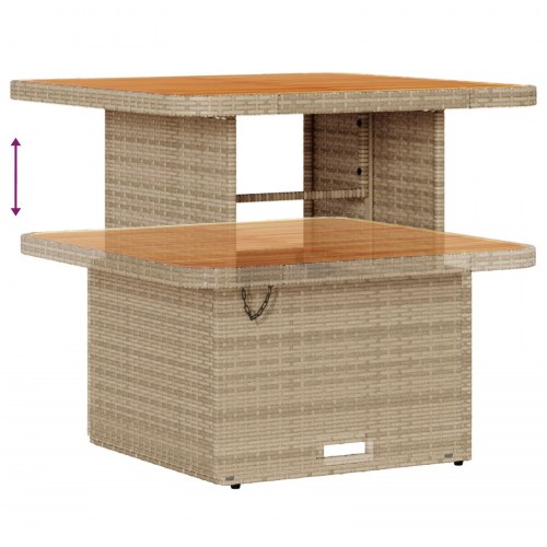 3-delt have spisebord sæt med puder beige poly rattan akacie
