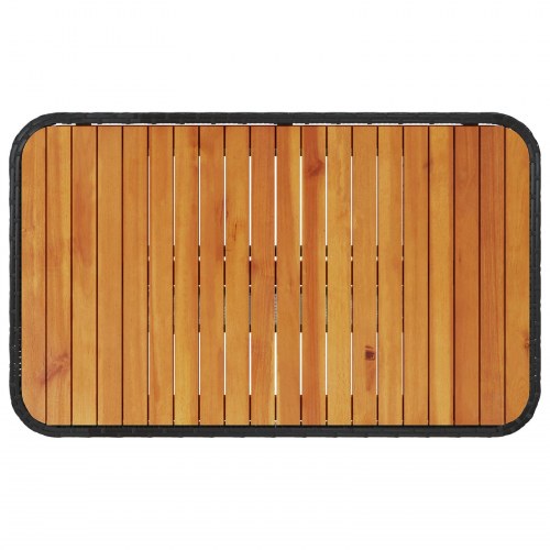 3 Delers Have Spisestue Sæt med Puder Sort Poly Rattan Akacie