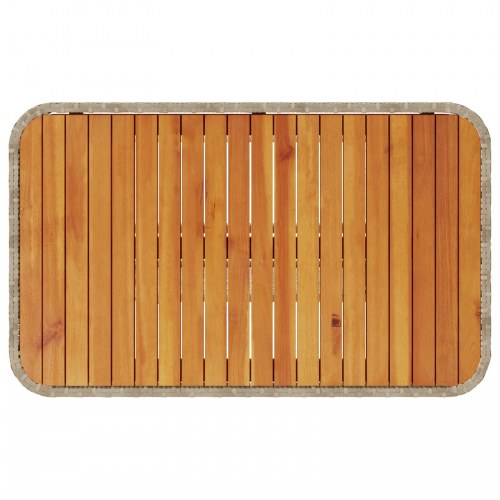 3 Deles Have Spisebord Sæt med Puder Beige Poly Rattan Akacietræ