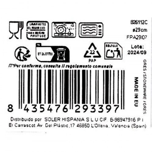 Blur pastaskål Ø 29 cm - sæt med 6