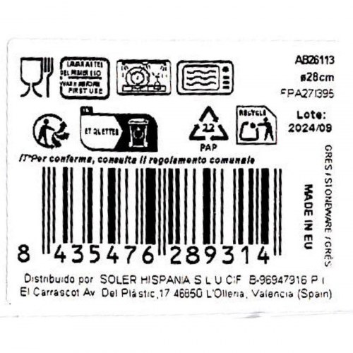 Albus pastaskål Ø 28 cm - 6 stk.