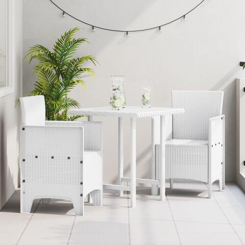 Have stol Sæt af 2 Hvid Plast rattan stil Standard Letvægt