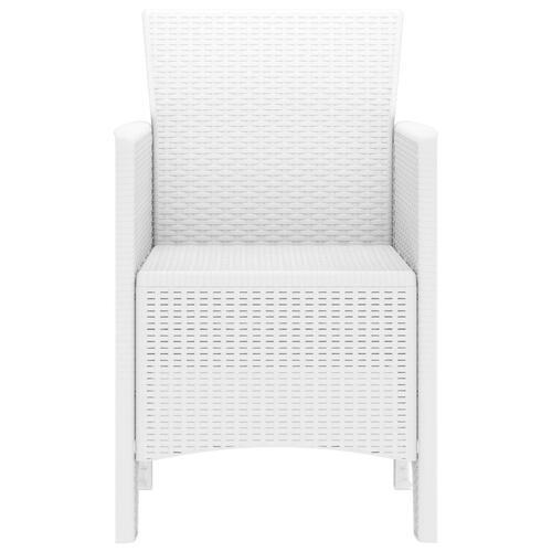 Udendørs Stole Sæt af 4 Hvid Poly rattan Standard Letvægt