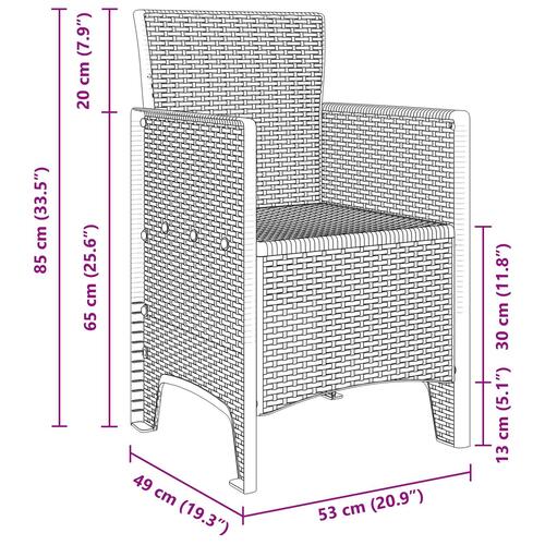 Udendørs Stole Sæt af 4 Hvid Poly rattan Standard Letvægt