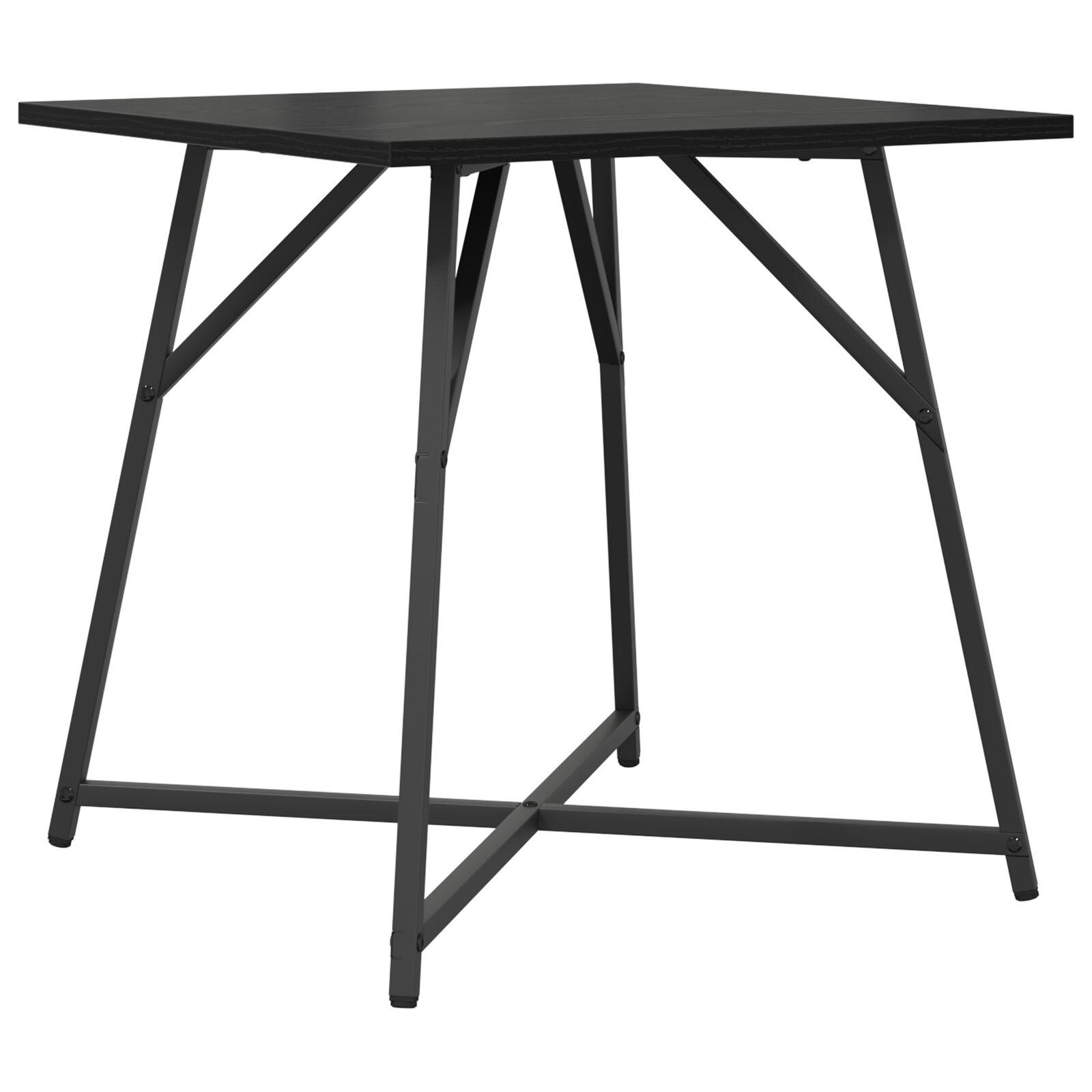 Sidebord 2 stk Sort Egetræ, Ingeniørtræ og Metal