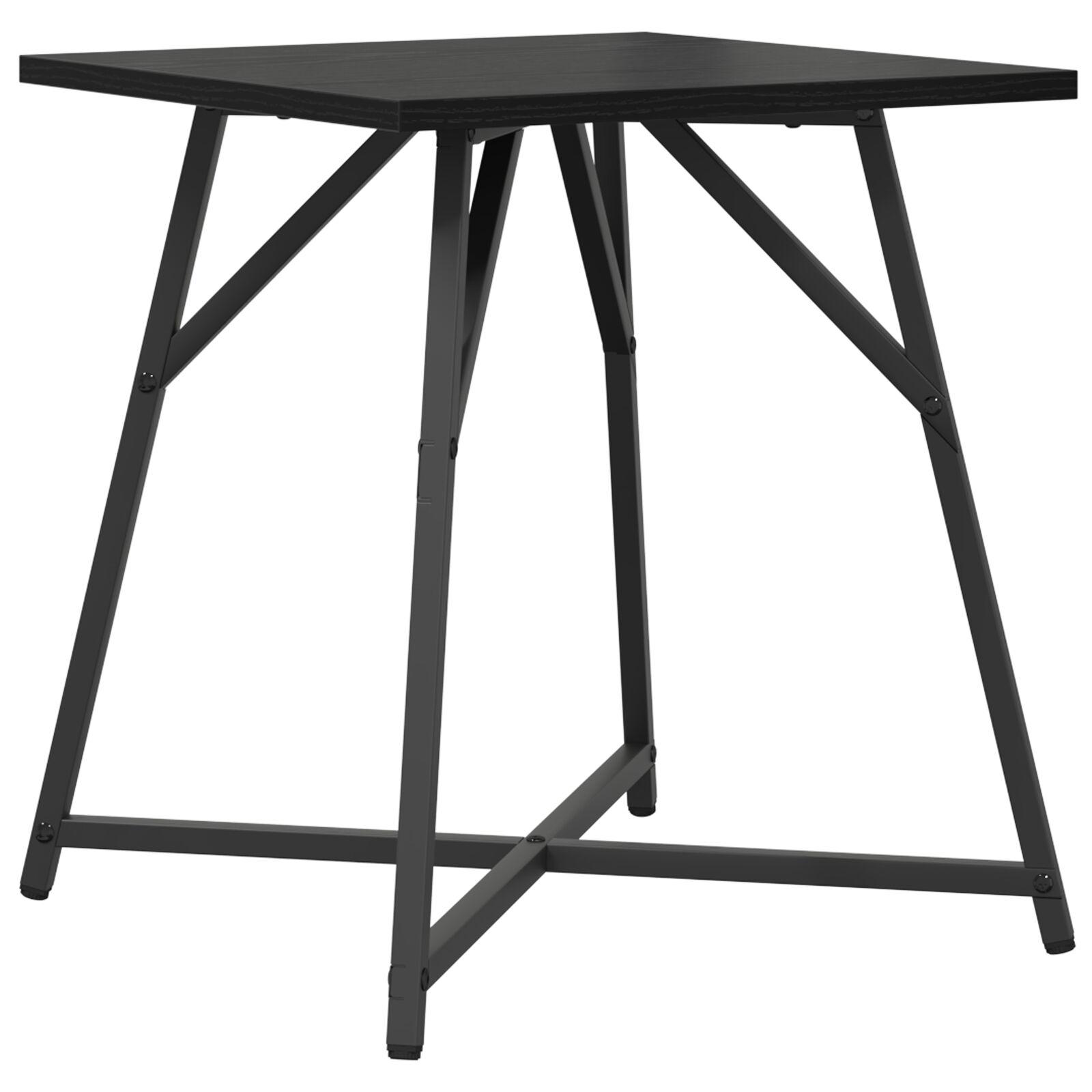 Sidebord 2 stk Sort Egetræ, Ingeniørtræ og Metal