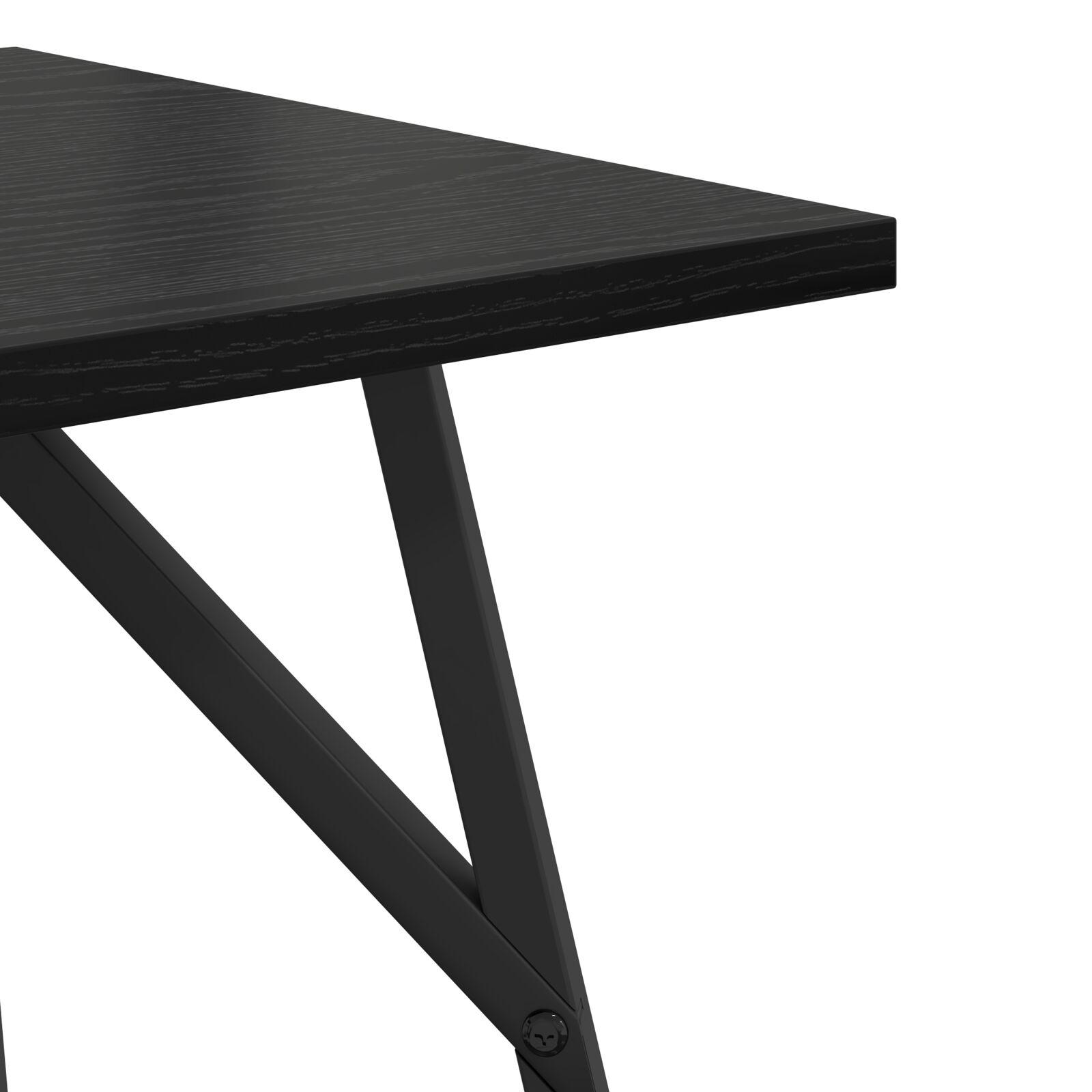 Sidebord 2 stk Sort Egetræ, Ingeniørtræ og Metal