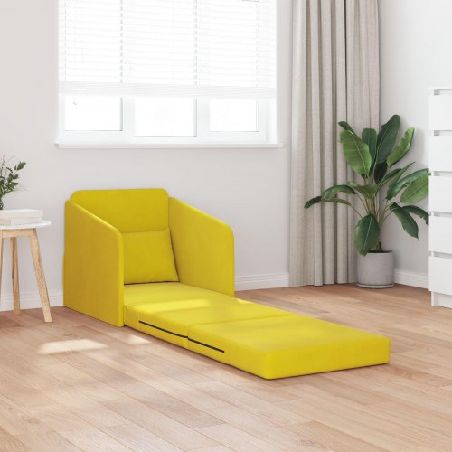 Floor Sofa Bed 2-in-1 Gul 65x80x83 cm Velour