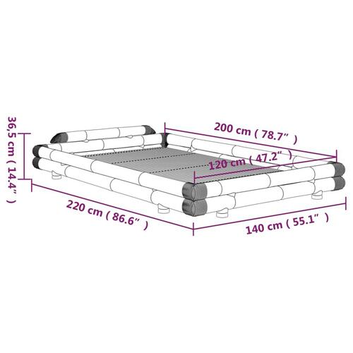 Sengeramme 120x200 cm bambus