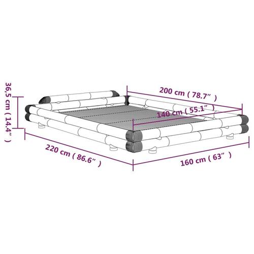 Sengeramme 140x200 cm bambus