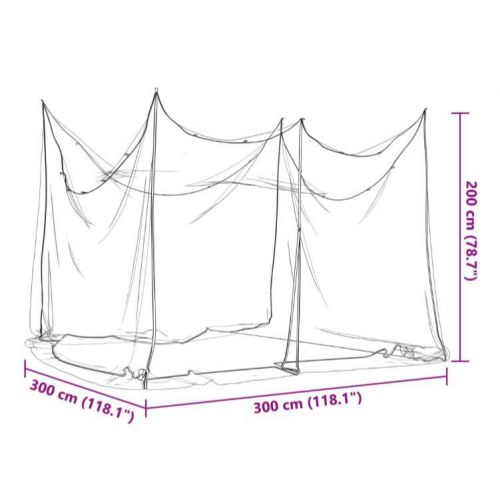 Myggenet til pavillon - 300×300×200 cm, hvid, 220 mesh