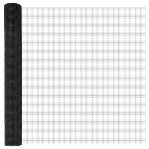 PVC-Belagte Hegn Stolpe Sæt Sæt af 2 Grå PVC-belagt metal