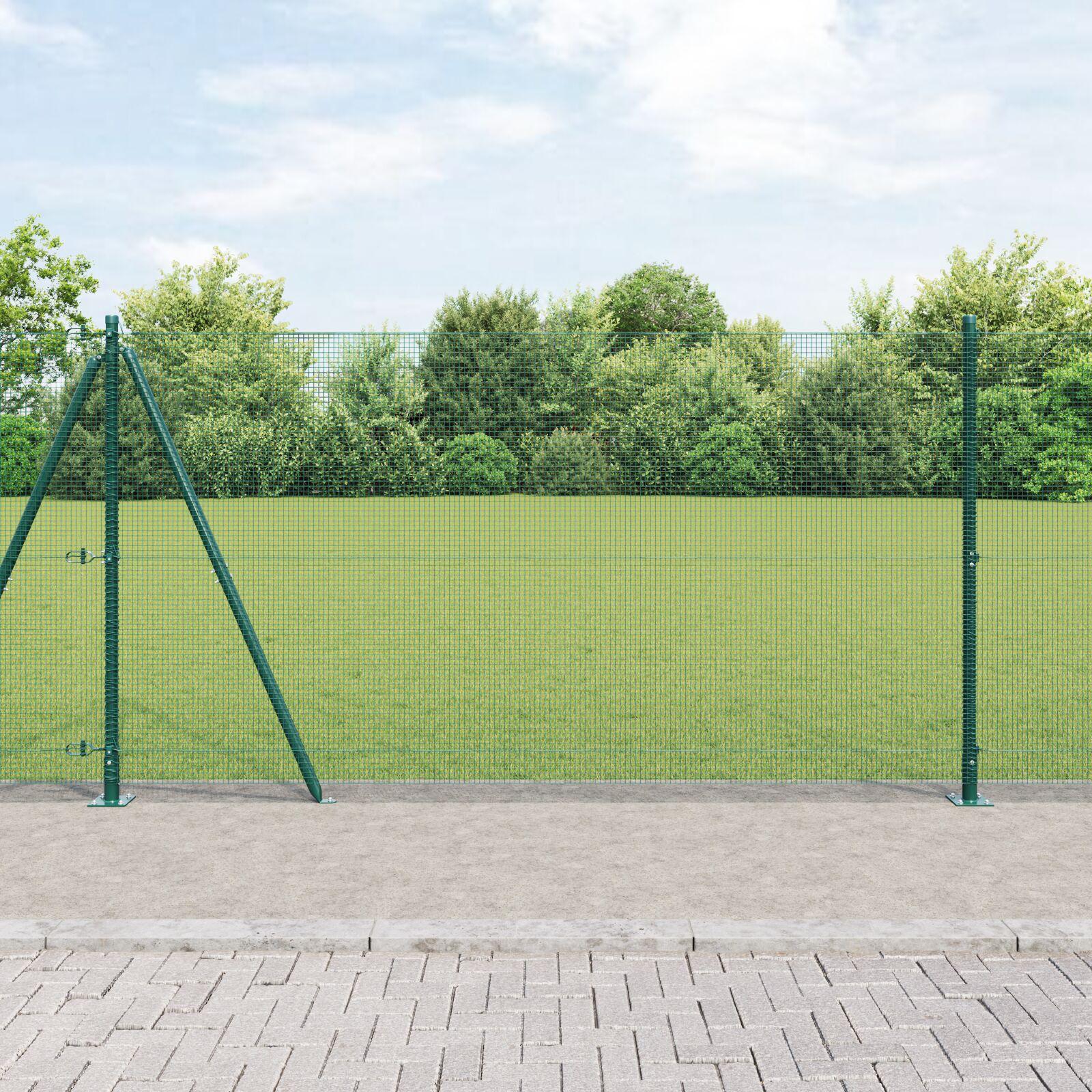 Hegn med stolper GrÃ¸n 1.2 x 50 m StÃ¥l