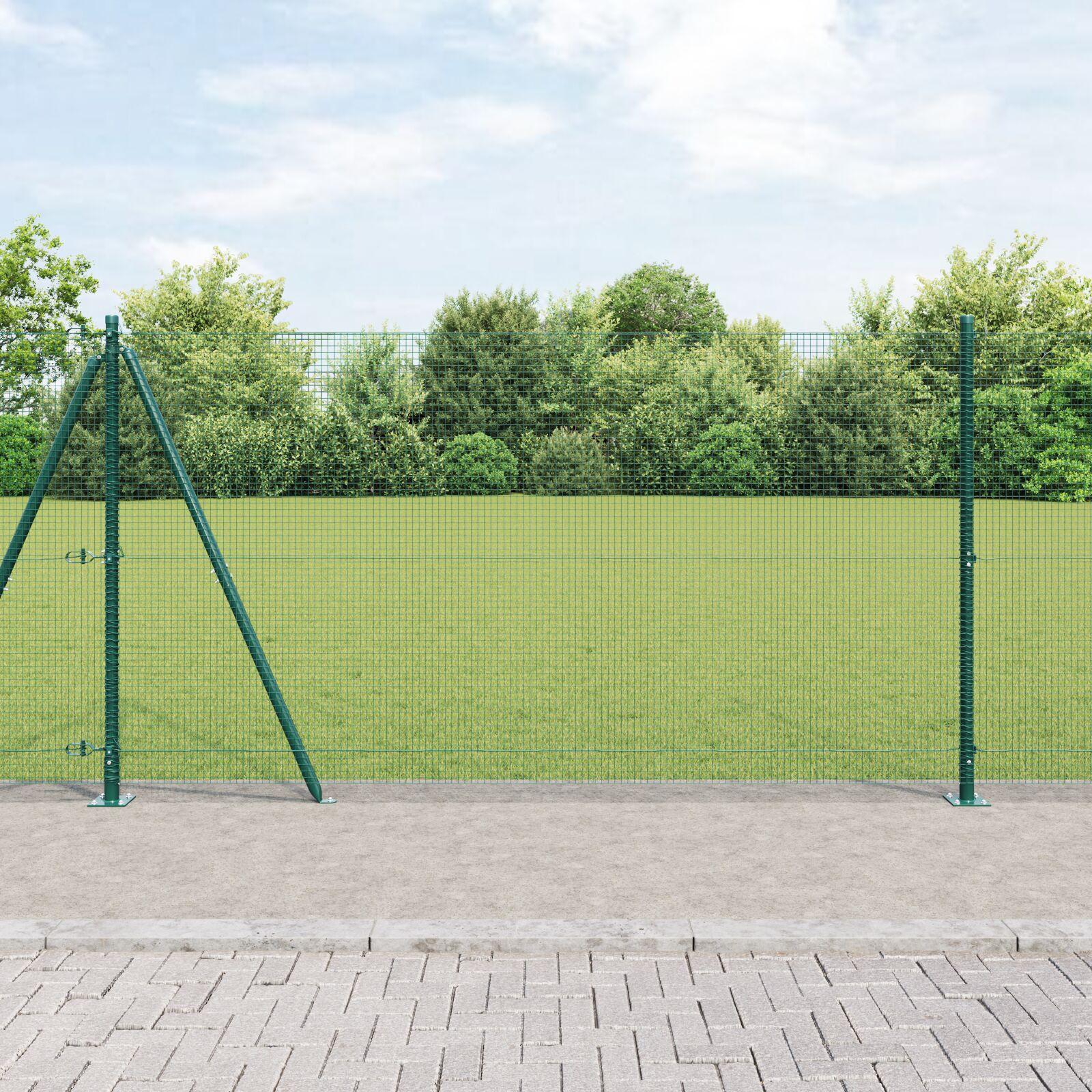 Hegn med stolper GrÃ¸n 1.2 x 50 m StÃ¥l