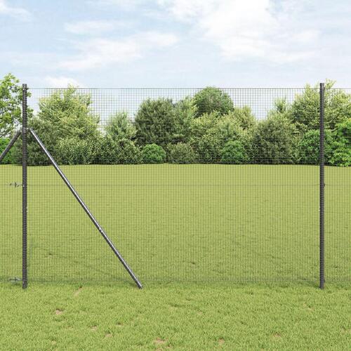 Welded Wire Fence med 13 Stolper Grå 1.4x50 m Stål