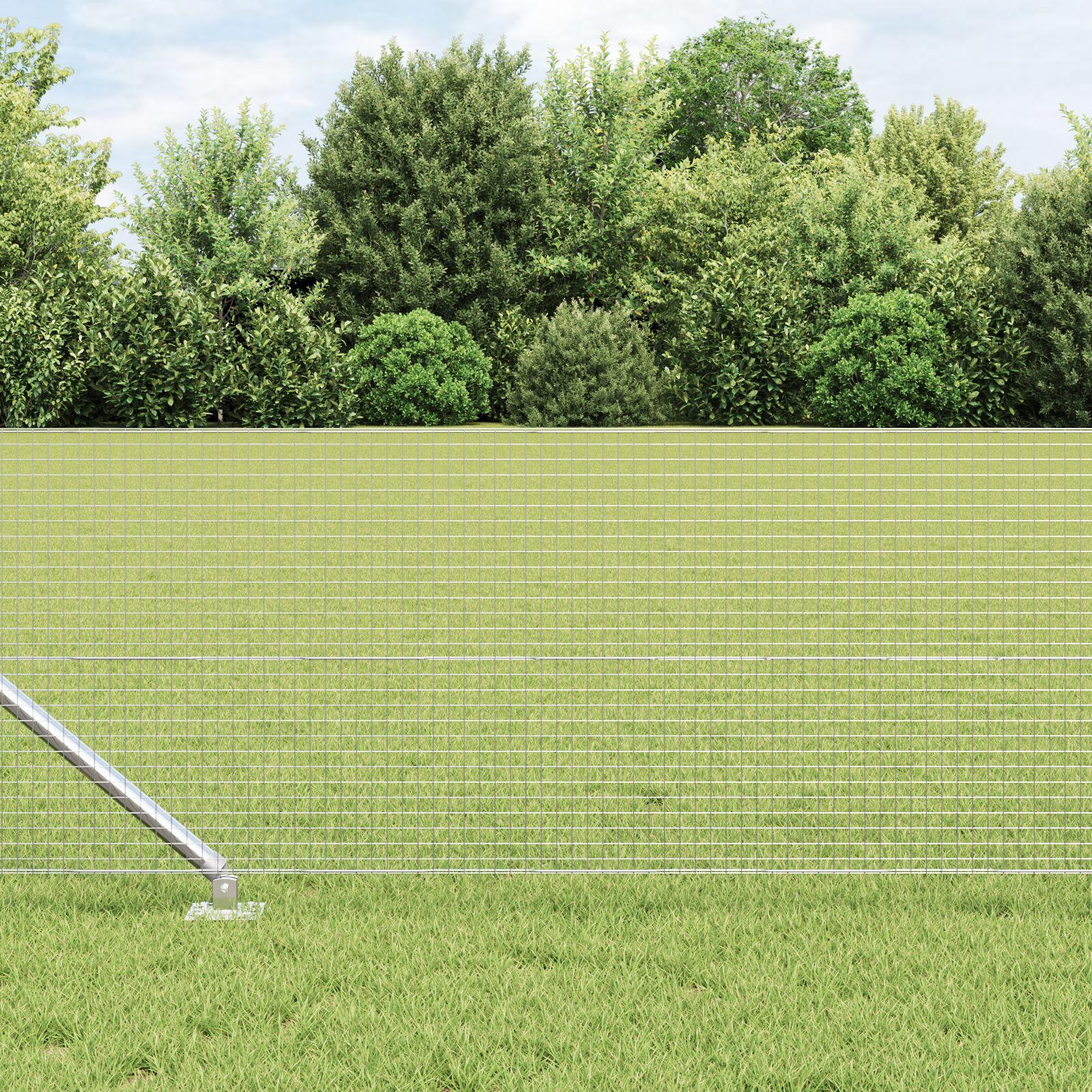 Svejset Stålhegn med 7 Spike Pæle 0.4x10 m Galvaniseret Stål