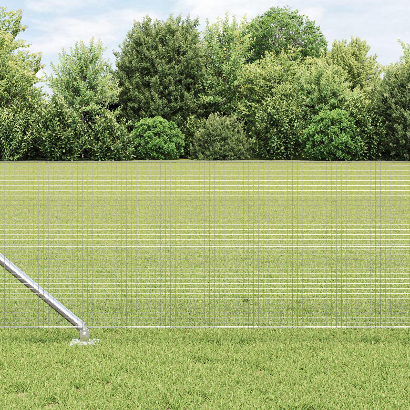Svejset trådhegn med spidser 10 × 0,5 m - sølv mesh