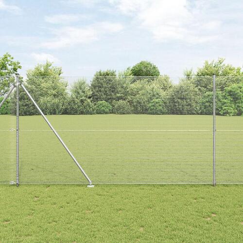 Svejset Trådhegn med 13 Spidse Hegnspæle 1.6x25 m Galvaniseret Stål