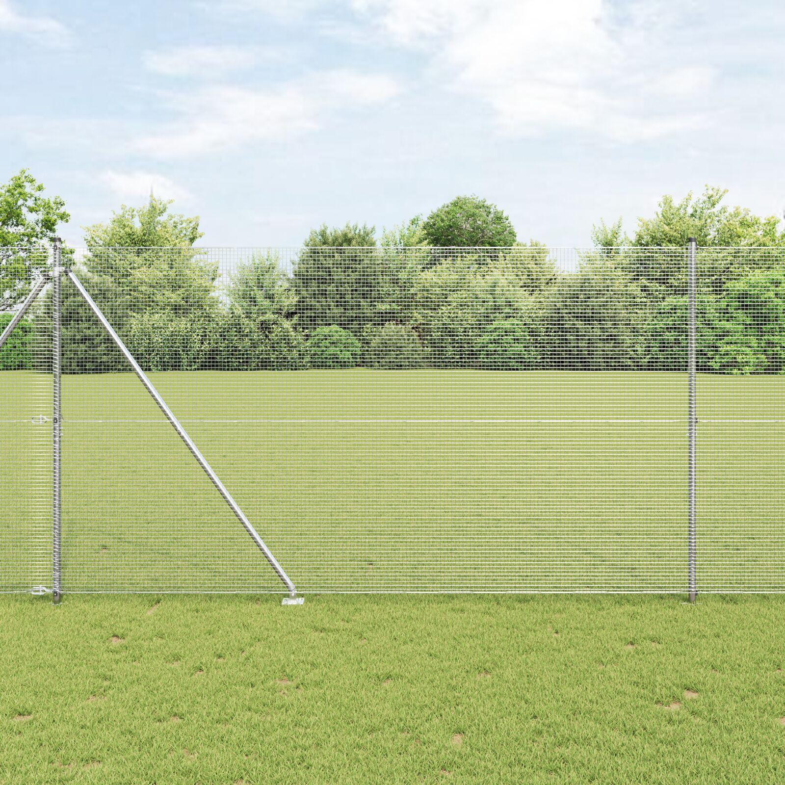 Svejset Trådhegn med 13 Spidse Hegnspæle 1.6x25 m Galvaniseret Stål