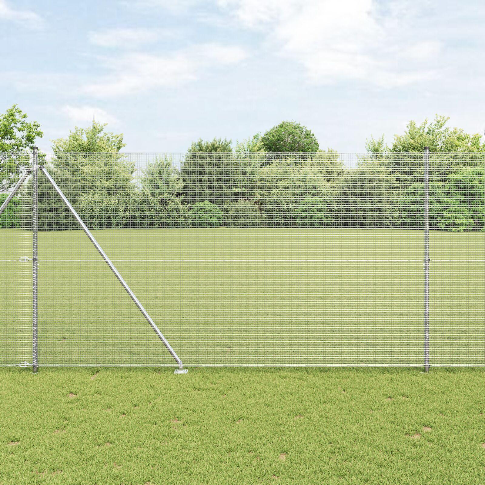 Svejset trådhegn med spidser - 50 × 150 cm, sølv mesh, varmgalvaniseret stål