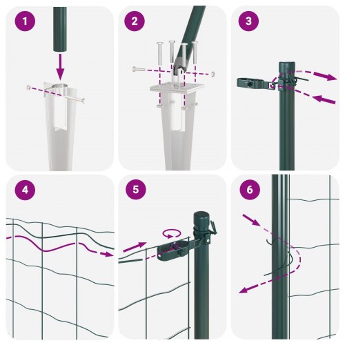 Svejsestålhegn med 7 Pæle Grøn 0.8x10 m Stål