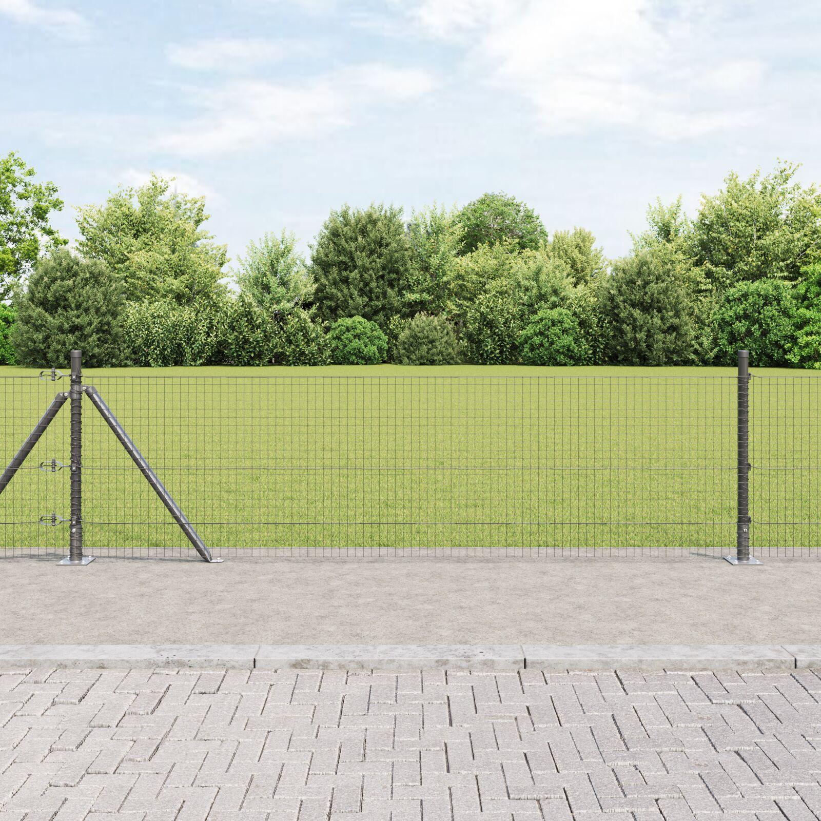 Hegn med stolper Grå 0.5 x 25 m Stål