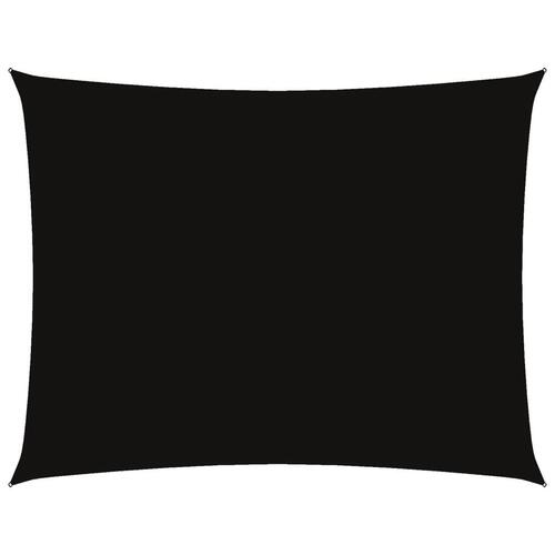 Solsejl 6x8 m rektangulær oxfordstof sort