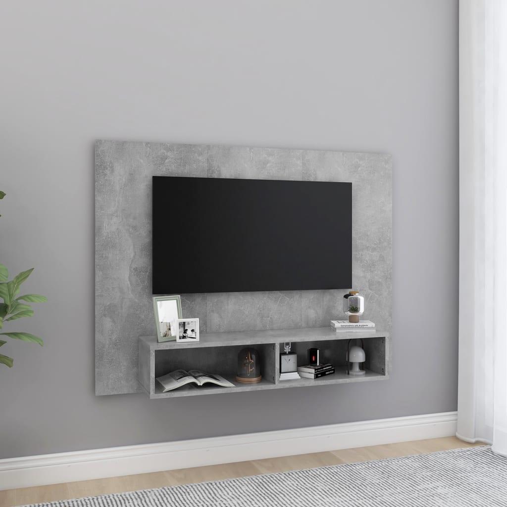 Væghængt Tv-Skab 102X23,5X90 Cm Konstrueret Træ - Betongrå