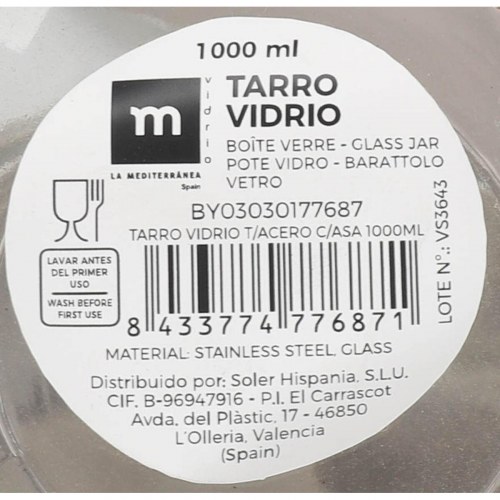 Glaskrus/krukke med hank 1 l - 12 stk.