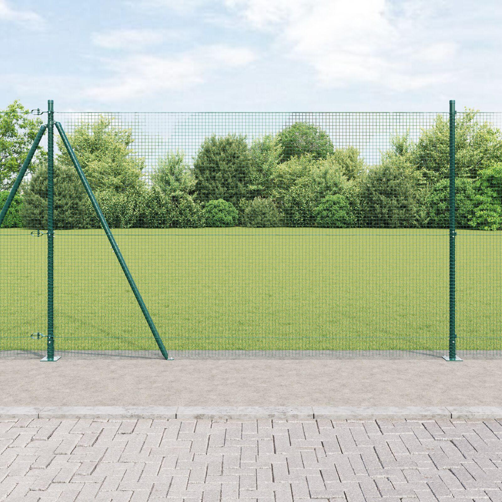 Hegn med stolper Grøn 1.5 x 25 m Stål