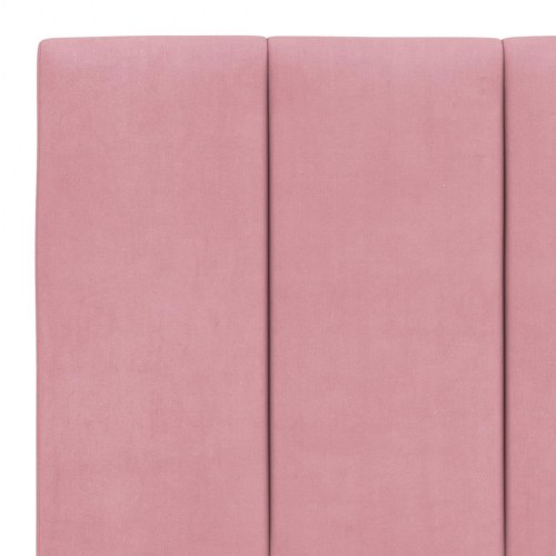 Sengeramme med LED Hanko 160 x 200 cm - lyserød velour