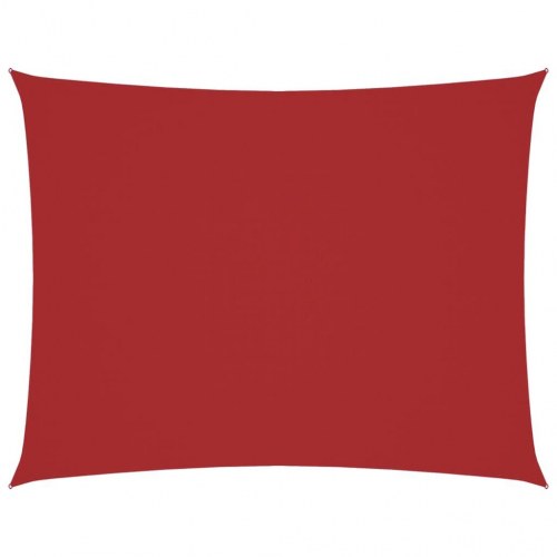 Solsejl 2 × 3,5 m - rektangulært oxfordstof, rød