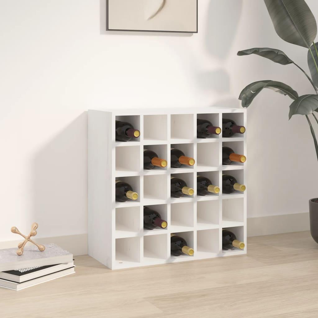 Vinskab hvid 56x25x56 cm massivt træ fyrretræ