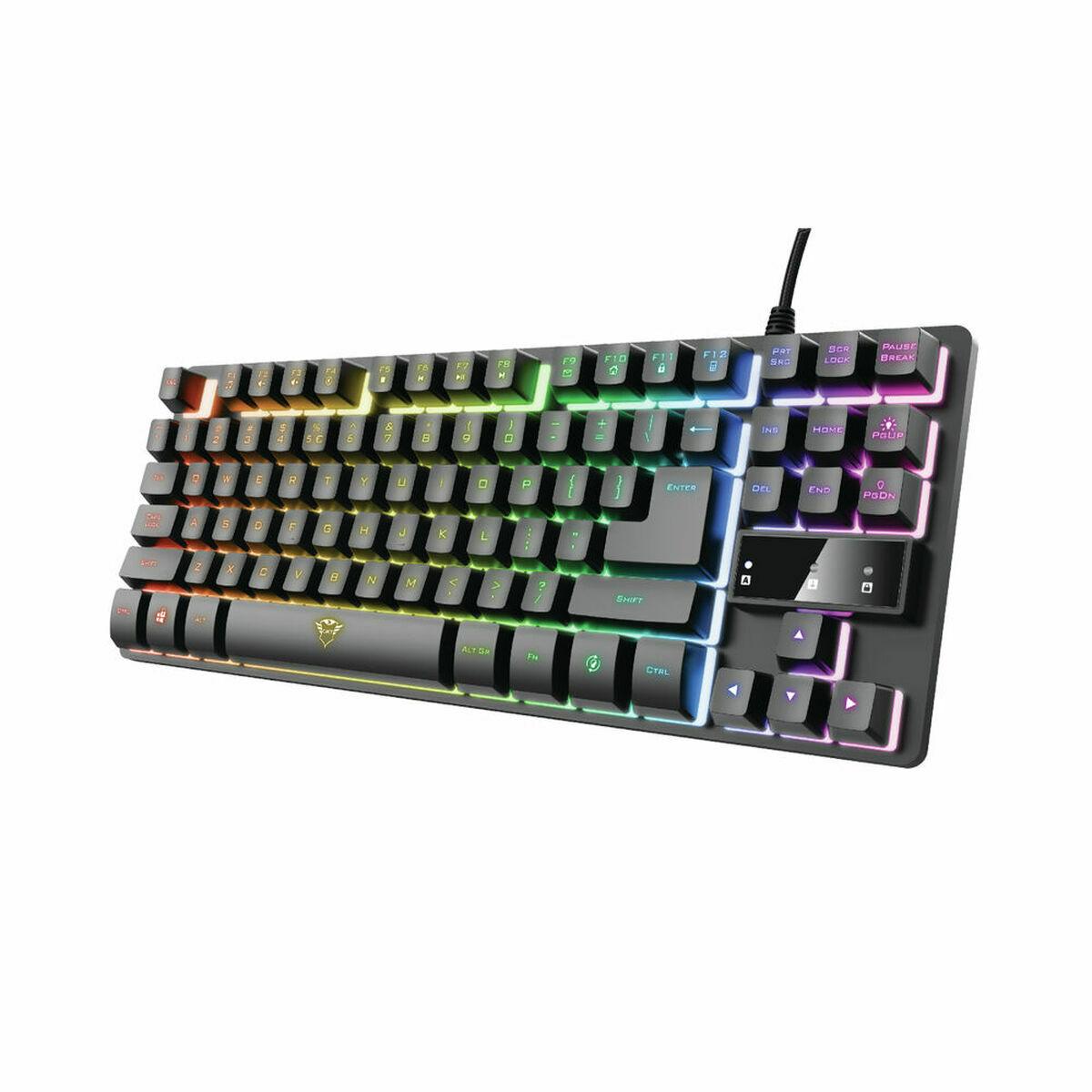 Tastatur Trust Gxt 833 Thado Sort Sølvfarvet Monochrome Multi