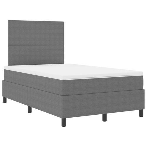 Box Spring Seng med Madras Lysegrå Lille Dobbelt Corduroy Stof