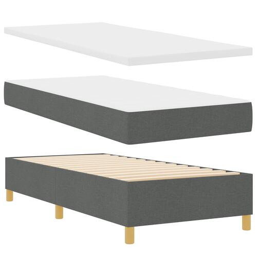 Box Spring Seng med Madras & Bænk Mørk Grå 80x200 cm Stof