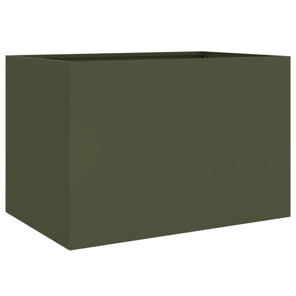 Plantekasse 62x40x39 cm koldvalset stål olivengrøn (OUTLET A)