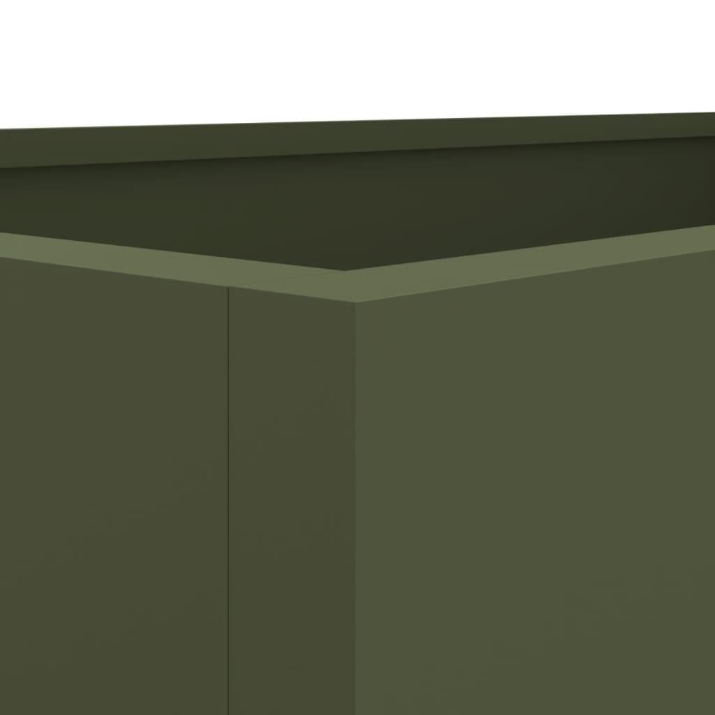 Plantekasse 62x40x39 cm koldvalset stål olivengrøn (OUTLET A)